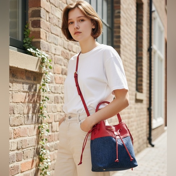 Miu Miu Handbags - MIU MIU Denim And Leather Tote And Crossbody Bag